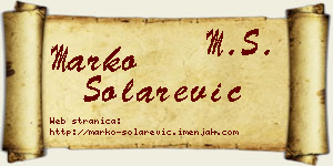Marko Solarević vizit kartica